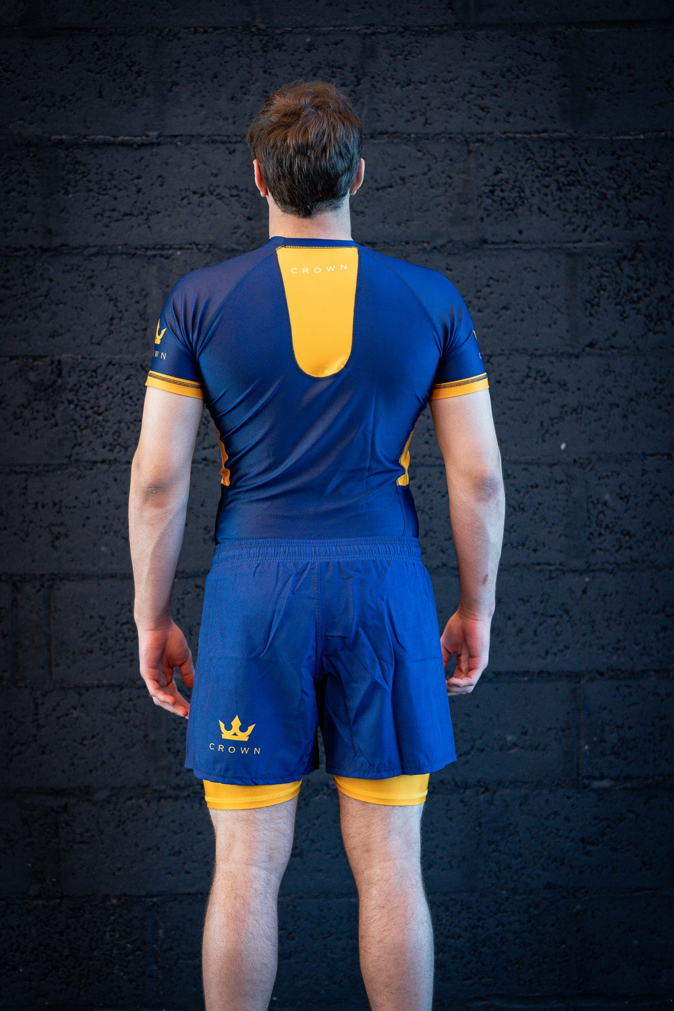 CROWN Rashguard Navy/Yellow Rank – Made for Champions