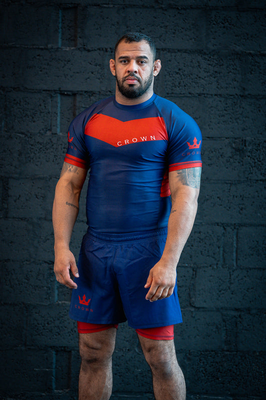 CROWN Rashguard Navy/Red – Made for Champions