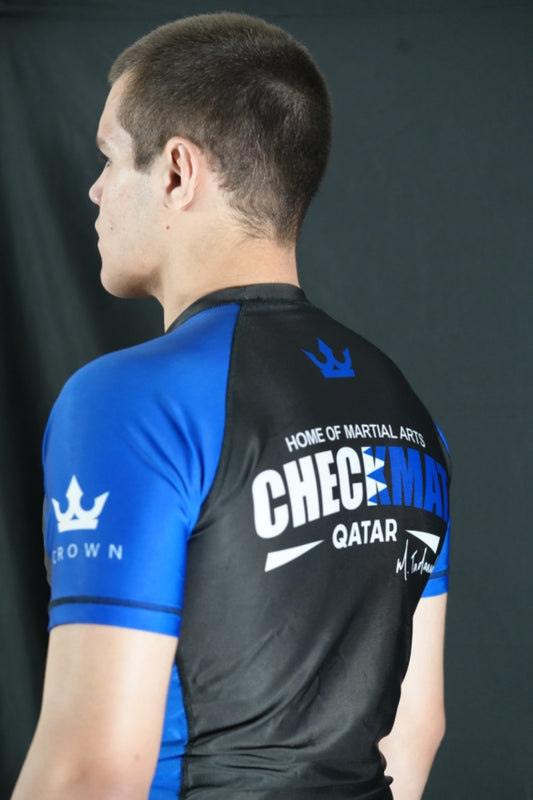 CHECKMAT Rashguard Blue Rank – Made for Champions