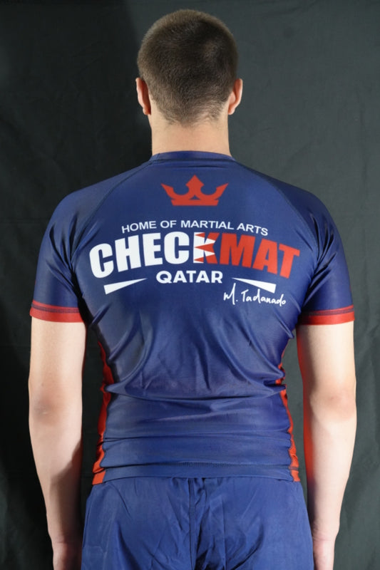 CHECKMAT Rashguard Navy/Red Rank – Made for Champions