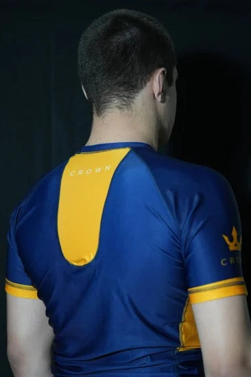 CROWN Rashguard Navy/Yellow Rank – Made for Champions