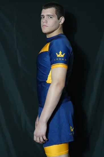 CROWN Rashguard Navy/Yellow Rank – Made for Champions