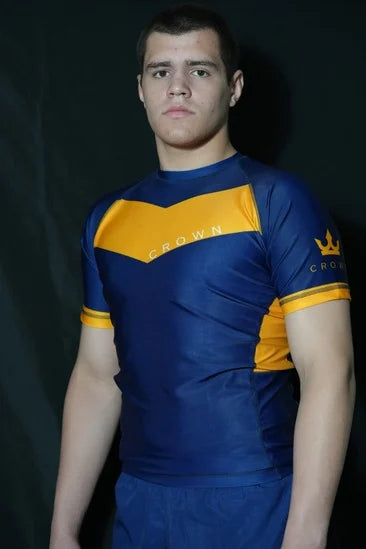 CROWN Rashguard Navy/Yellow Rank – Made for Champions