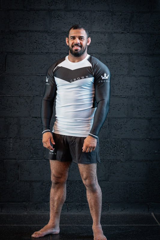 CROWN Rashguard White Rank long sleeve – Made for Champions