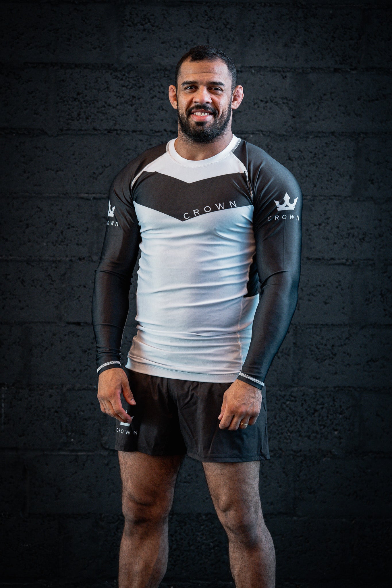 CROWN Rashguard White Rank long sleeve – Made for Champions