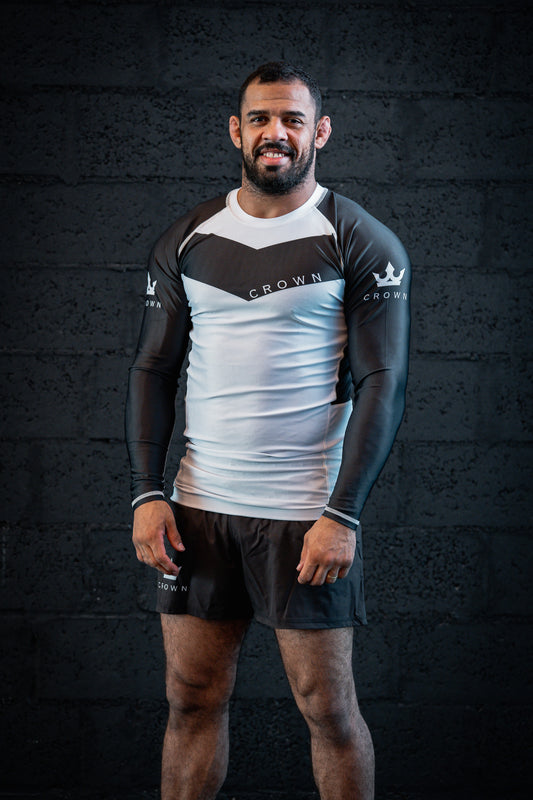 CROWN Rashguard White Rank long sleeve – Made for Champions