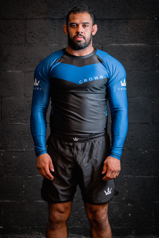 CROWN Rashguard Blue Rank long sleeve –Made for Champions