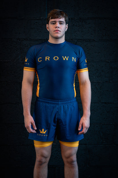 CHECKMAT Rashguard Navy/Yellow Rank – Made for Champions