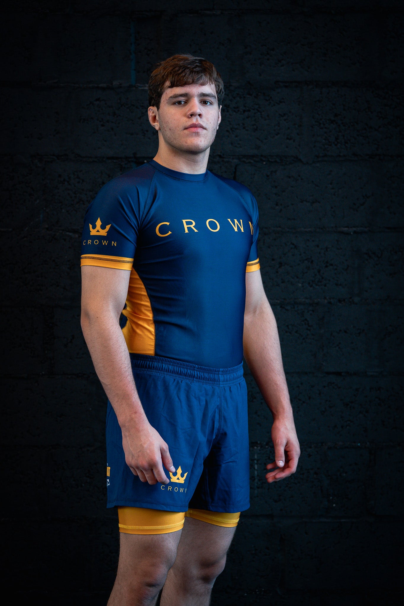 CHECKMAT Rashguard Navy/Yellow Rank – Made for Champions