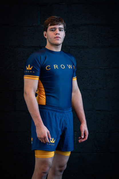 CHECKMAT Rashguard Navy/Yellow Rank – Made for Champions