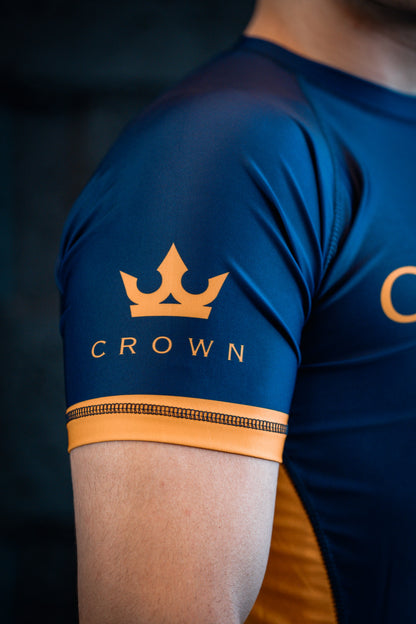 CHECKMAT Rashguard Navy/Yellow Rank – Made for Champions