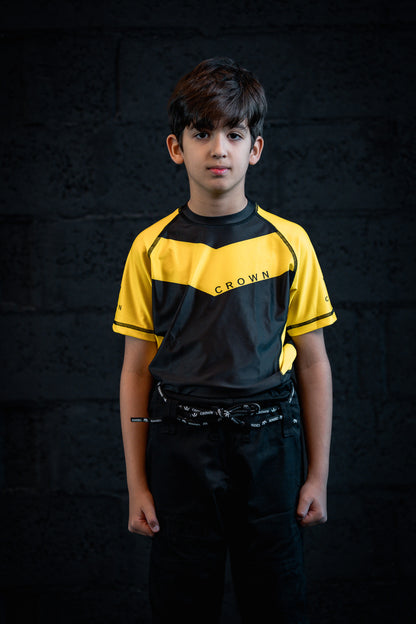 CHECKMAT KIDS -Rashguard yellow Rank – Made for Champions