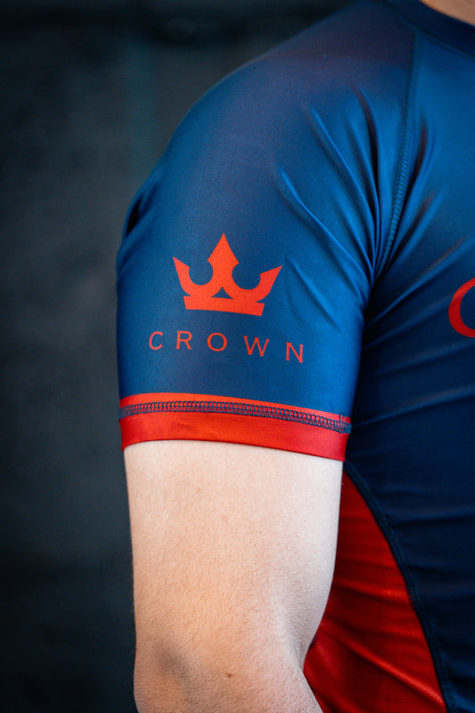 CHECKMAT Rashguard Navy/Red Rank – Made for Champions