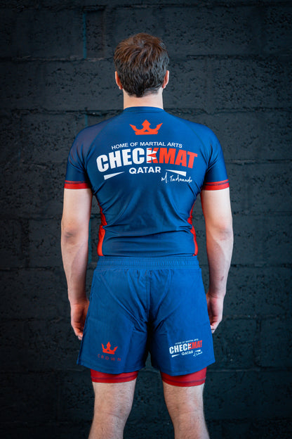 CHECKMAT Rashguard Navy/Red Rank – Made for Champions