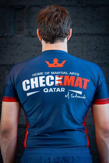 CHECKMAT Rashguard Navy/Red Rank – Made for Champions