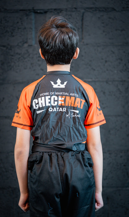 CHECKMAT KIDS -Rashguard orange Rank – Made for Champions