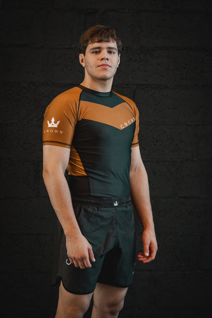 CROWN Rashguard Black/Brown Rank – Made for Champions