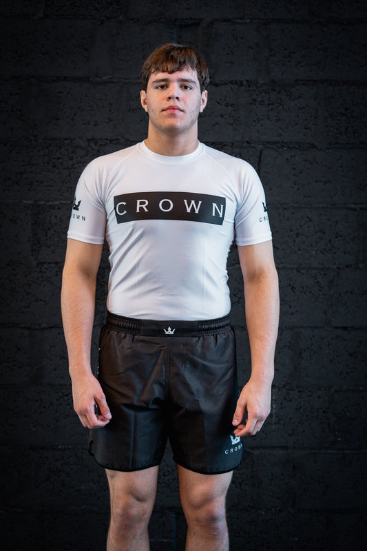CROWN- Rashguard White Rank  – Made for Champions