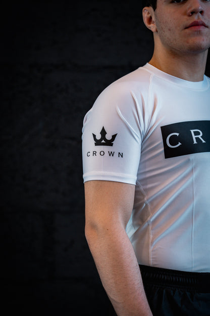 CROWN- Rashguard White Rank  – Made for Champions