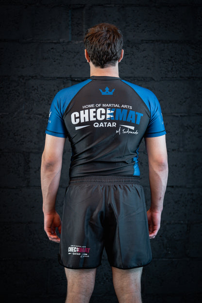 CHECKMAT Rashguard Blue Rank – Made for Champions