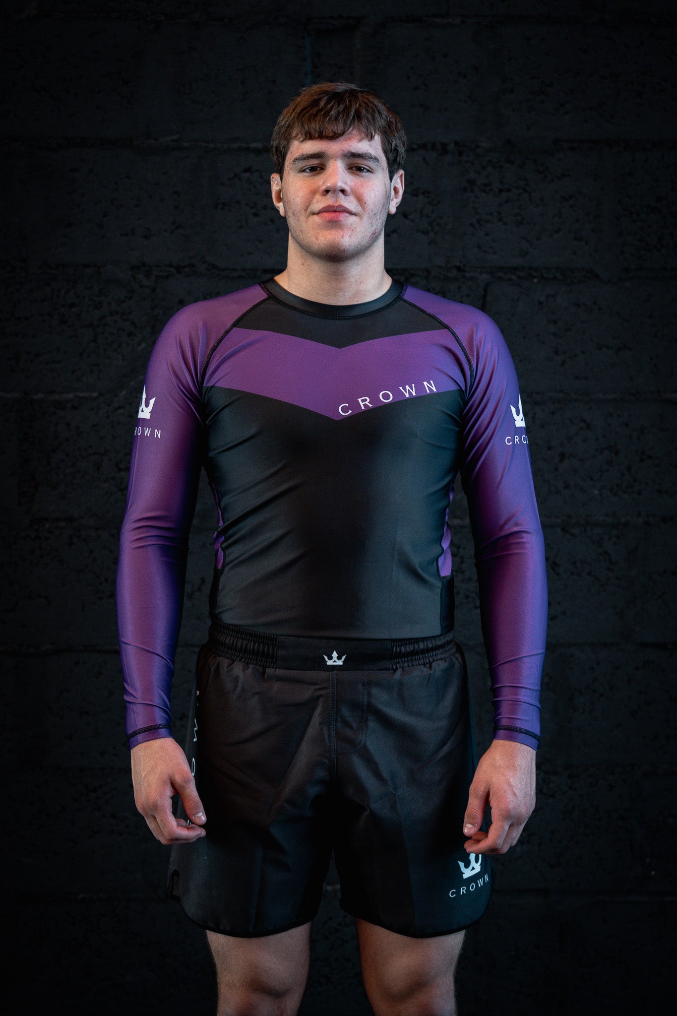 CROWN Rashguard purple Rank long sleeve – Made for Champions