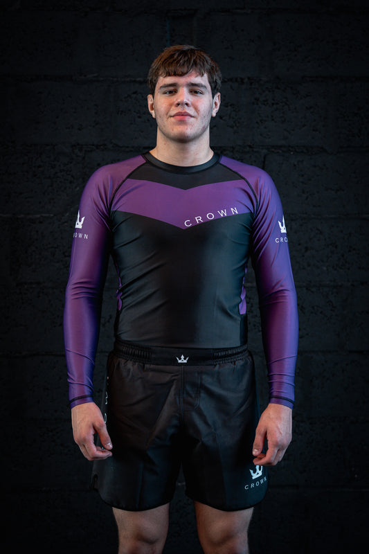 CROWN Rashguard purple Rank long sleeve – Made for Champions