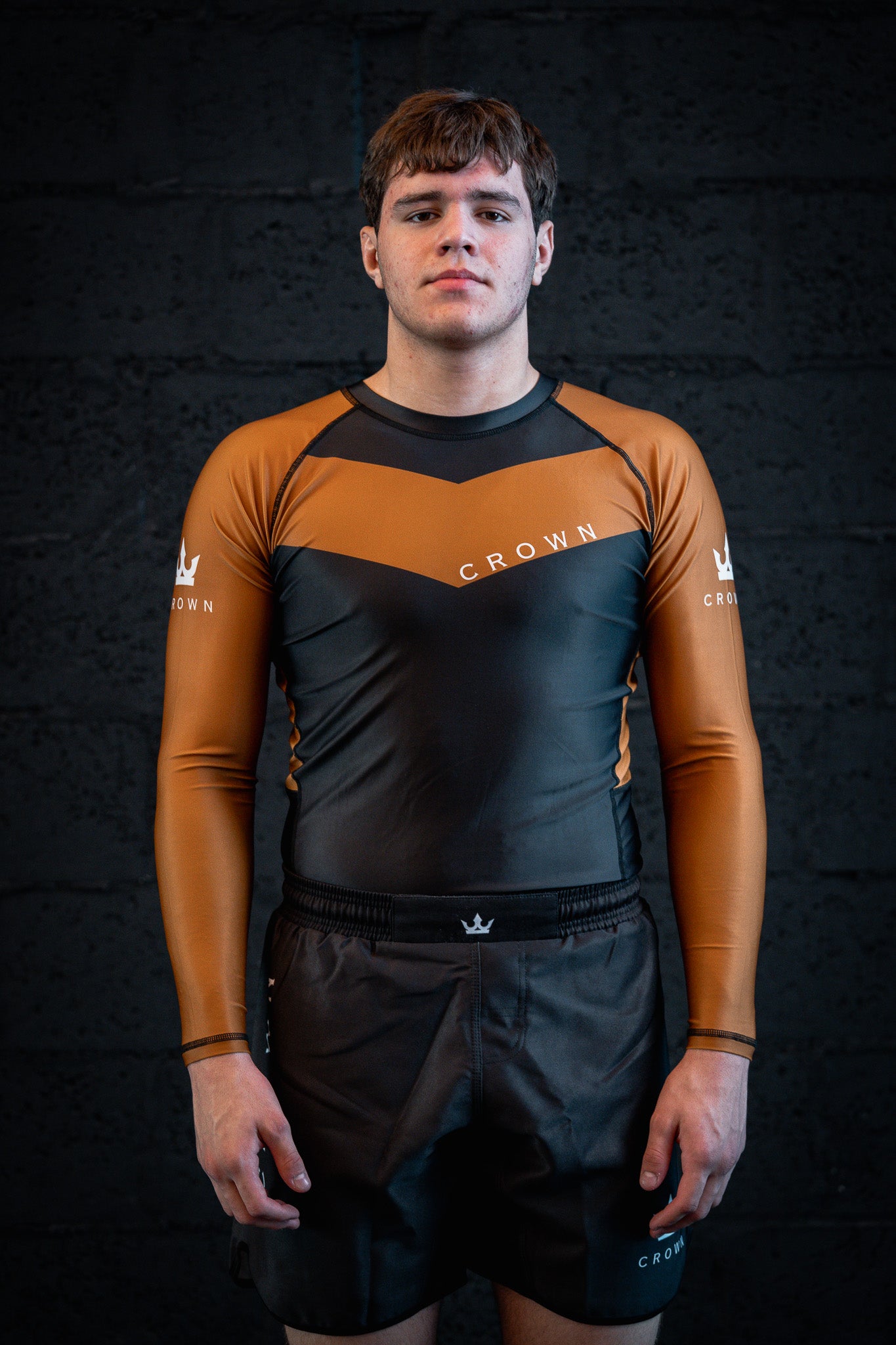CROWN Rashguard Brown Rank long sleeve– Made for Champions