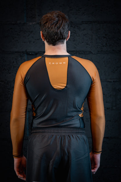 CROWN Rashguard Brown Rank long sleeve– Made for Champions