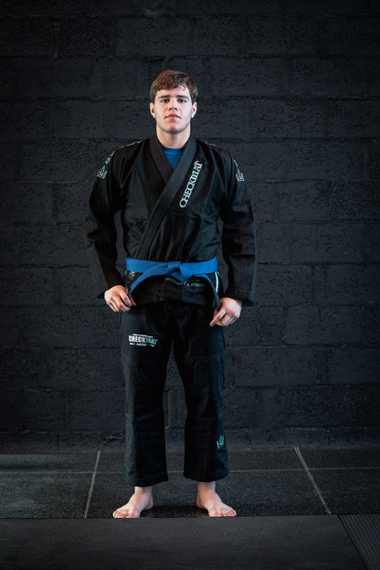 CHECKMAT- The Forge Gi – Base Edition - Cyan on Balck