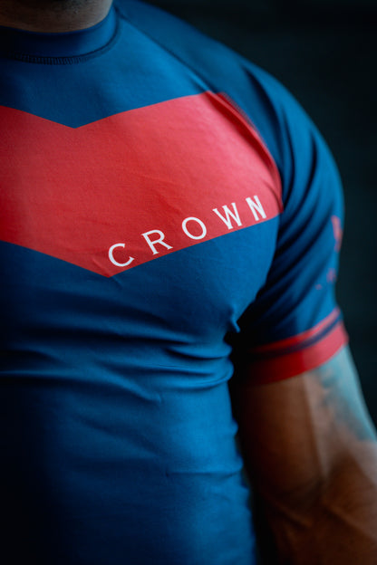 CROWN Rashguard Navy/Red – Made for Champions