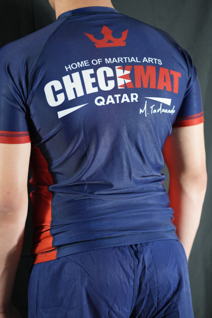 CHECKMAT Rashguard Navy/Red Rank – Made for Champions