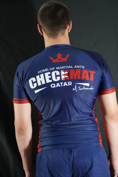 CHECKMAT Rashguard Navy/Red Rank – Made for Champions