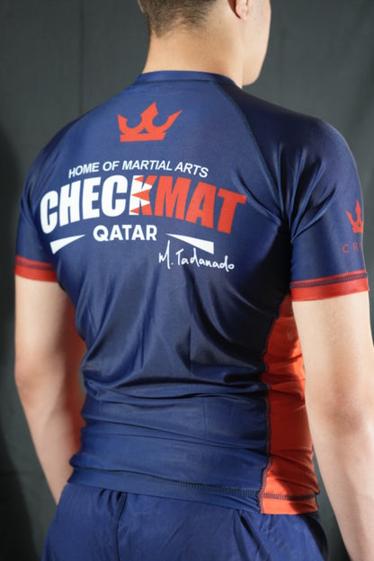 CHECKMAT Rashguard Navy/Red Rank – Made for Champions