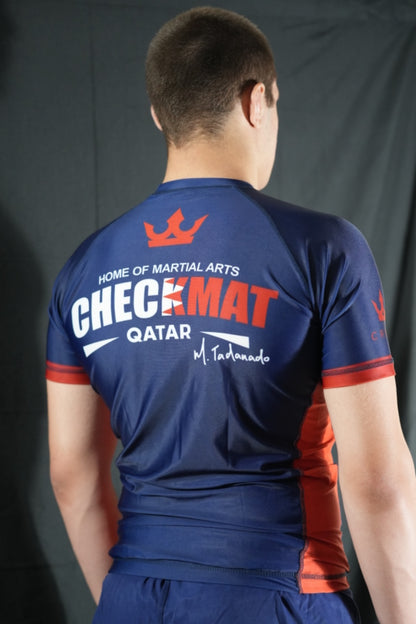 CHECKMAT Rashguard Navy/Red Rank – Made for Champions
