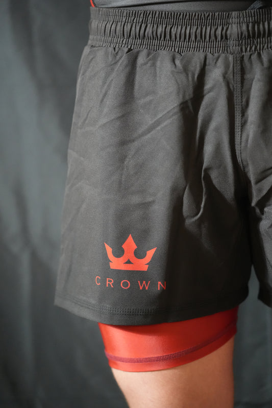 Crown Duo Shorts Black/Red
