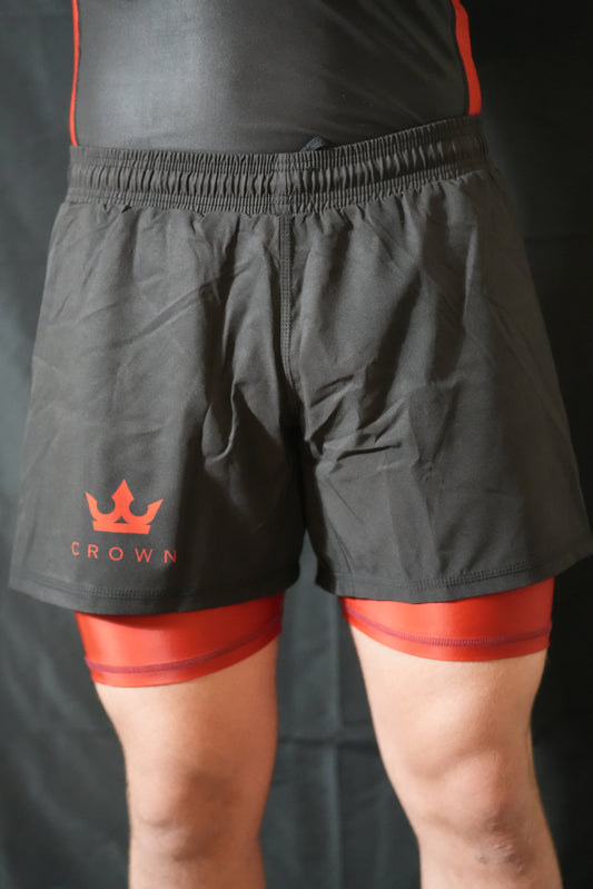 Crown Duo Shorts Black/Red