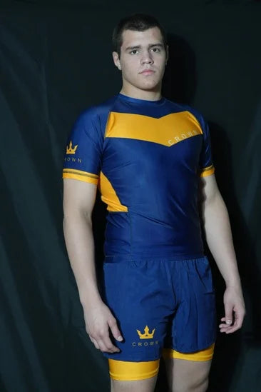 CROWN Rashguard Navy/Yellow Rank – Made for Champions