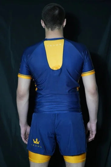 CROWN Rashguard Navy/Yellow Rank – Made for Champions